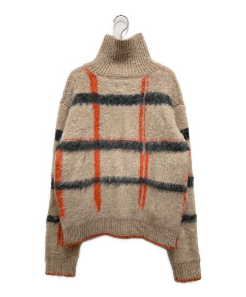 PAMM（パム）PAMM (パム) 透明な空気のチェックジップニット ベージュ サイズ:SIZE2の古着・服飾アイテム