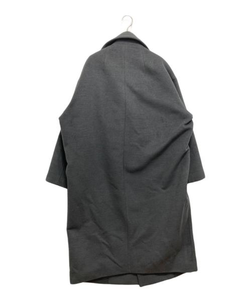 la peau de gem（ラポドゥジェム）la peau de gem (ラポドゥジェム) 2WAYカラーロングダブルコート グレー サイズ:SIZE38の古着・服飾アイテム