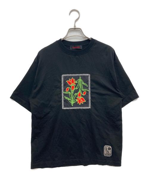 CABAN（キャバン）CABaN (キャバン) スビンコットン IBIZA エンブロイダリーTシャツ ブラック サイズ:Sの古着・服飾アイテム