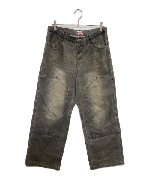BADWAY（バッドウェイ）BADWAY (バッドウェイ) Coating double knee denim グレー サイズ:Lの古着・服飾アイテム