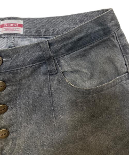 BADWAY（バッドウェイ）BADWAY (バッドウェイ) Coating double knee denim グレー サイズ:Lの古着・服飾アイテム
