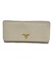 PRADA（プラダ）の古着「サフィアーノレザー/長財布」｜ベージュ