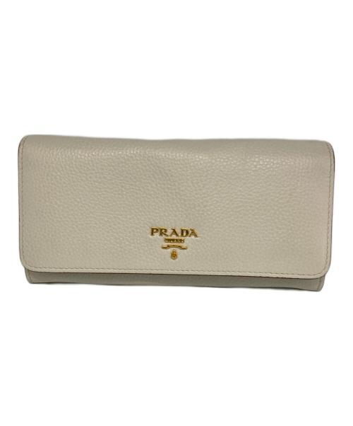 PRADA（プラダ）PRADA (プラダ) サフィアーノレザー/長財布 ベージュの古着・服飾アイテム