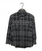 BURBERRY LONDONバーバリーロンドン）の古着「チェックシャツ」｜ブラック