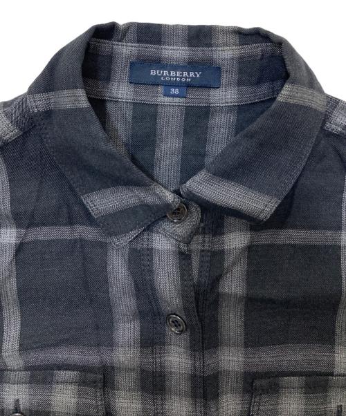 BURBERRY LONDON（バーバリーロンドン）BURBERRY LONDON (バーバリーロンドン) チェックシャツ ブラック サイズ:38の古着・服飾アイテム