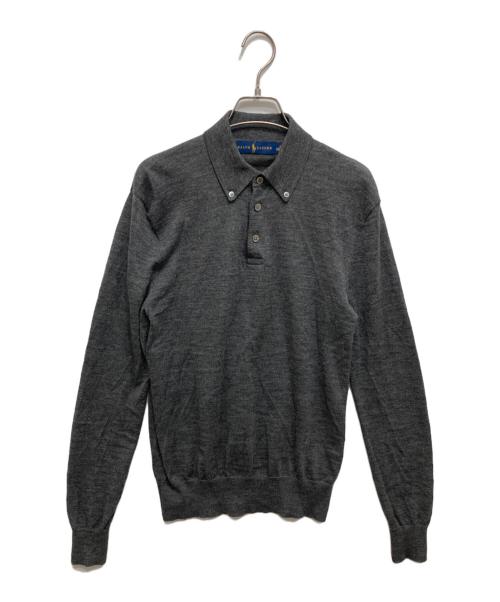 POLO RALPH LAUREN（ポロ・ラルフローレン）POLO RALPH LAUREN (ポロ・ラルフローレン) メリノウールニットポロシャツ グレー サイズ:Ｓの古着・服飾アイテム
