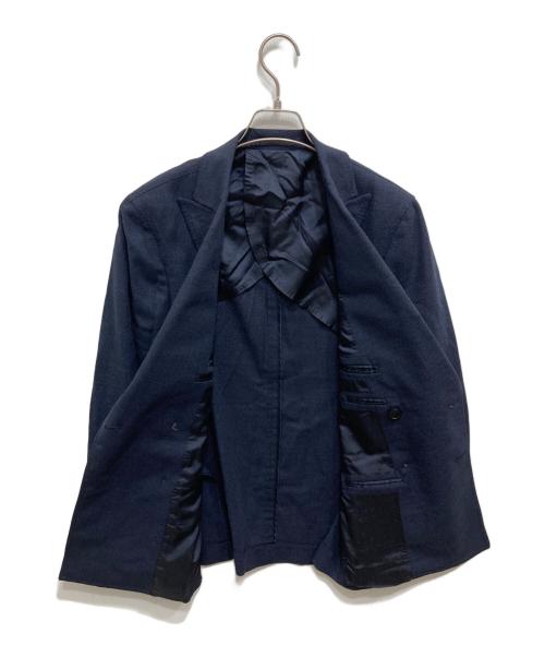TETSUYA KANDA（テツヤカンダ）TETSUYA KANDA (テツヤカンダ) シルクウールダブルテーラードジャケット ネイビー サイズ:SIZE44の古着・服飾アイテム