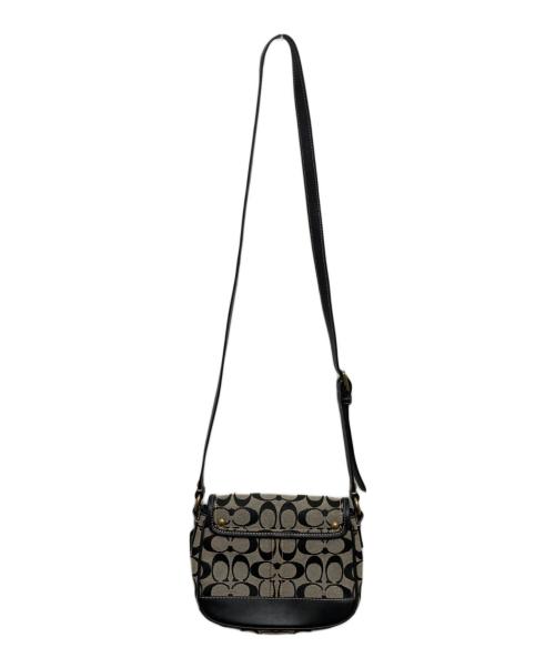 COACH（コーチ）COACH (コーチ) ターンロックシグネチャーショルダーバッグ ベージュ×ブラックの古着・服飾アイテム