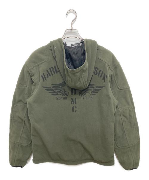 HARLEY-DAVIDSON（ハーレーダビッドソン）HARLEY-DAVIDSON (ハーレーダビッドソン) フーデッドフリースジャケット グリーン サイズ:Sの古着・服飾アイテム