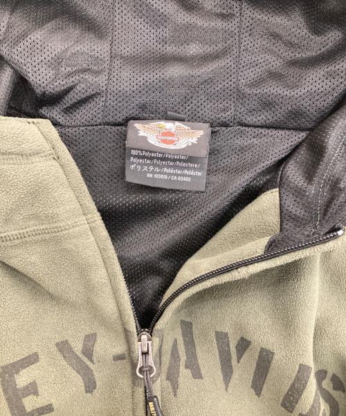 HARLEY-DAVIDSON（ハーレーダビッドソン）HARLEY-DAVIDSON (ハーレーダビッドソン) フーデッドフリースジャケット グリーン サイズ:Sの古着・服飾アイテム
