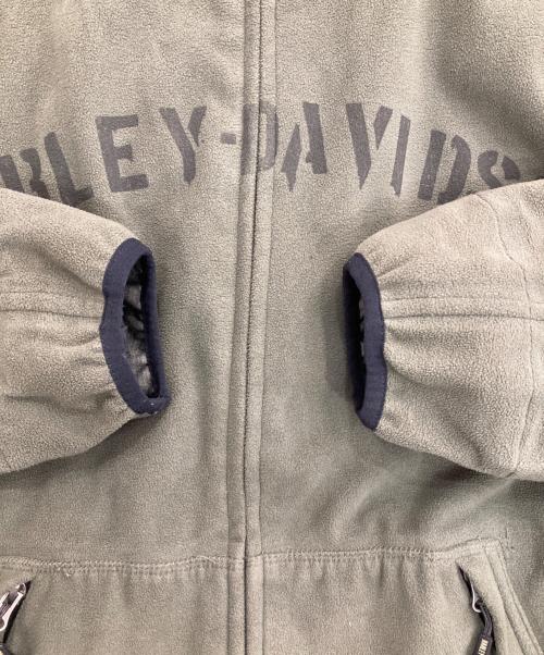 HARLEY-DAVIDSON（ハーレーダビッドソン）HARLEY-DAVIDSON (ハーレーダビッドソン) フーデッドフリースジャケット グリーン サイズ:Sの古着・服飾アイテム