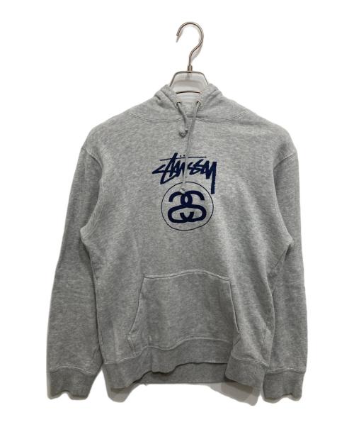 stussy（ステューシー）stussy (ステューシー) プルオーバーパーカー グレー サイズ:Mの古着・服飾アイテム