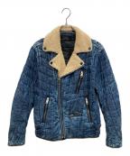DIESELディーゼル）の古着「J-GIBSON-FUR/デニムライダースジャケット」｜インディゴ