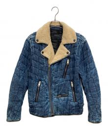 DIESEL（ディーゼル）の古着「J-GIBSON-FUR/デニムライダースジャケット」｜インディゴ