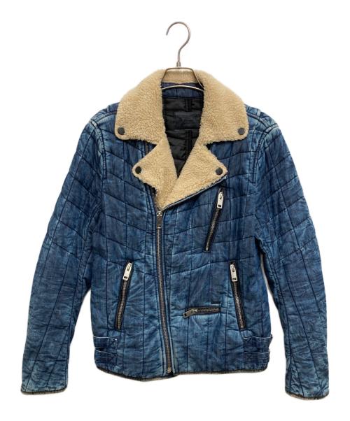 DIESEL（ディーゼル）DIESEL (ディーゼル) J-GIBSON-FUR/デニムライダースジャケット インディゴ サイズ:Sの古着・服飾アイテム