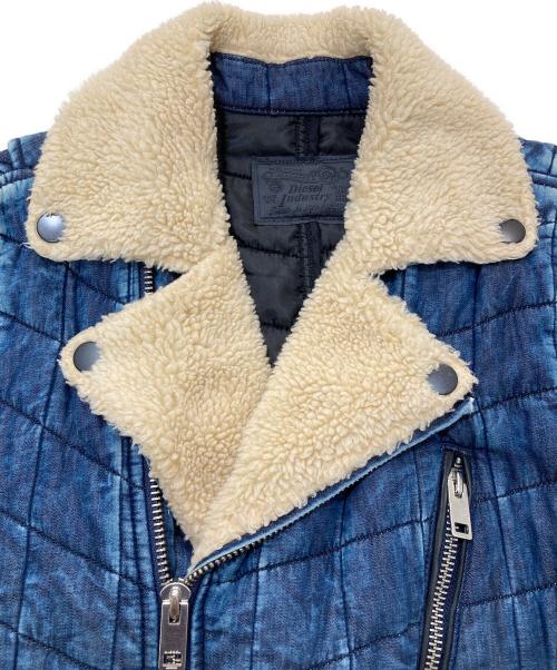 DIESEL（ディーゼル）DIESEL (ディーゼル) J-GIBSON-FUR/デニムライダースジャケット インディゴ サイズ:Sの古着・服飾アイテム