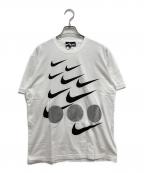 BLACK COMME des GARCONS×NIKEブラックコムデギャルソン×ナイキ）の古着「綿天竺プリントTシャツ」｜ホワイト