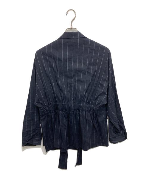 uncrave（アンクレイヴ）uncrave (アンクレイヴ) リネン混ストライプ柄セットアップ ネイビー サイズ:2の古着・服飾アイテム