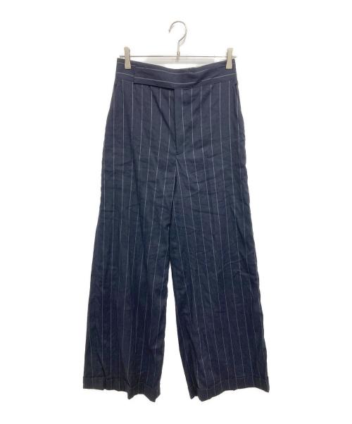 uncrave（アンクレイヴ）uncrave (アンクレイヴ) リネン混ストライプ柄セットアップ ネイビー サイズ:2の古着・服飾アイテム