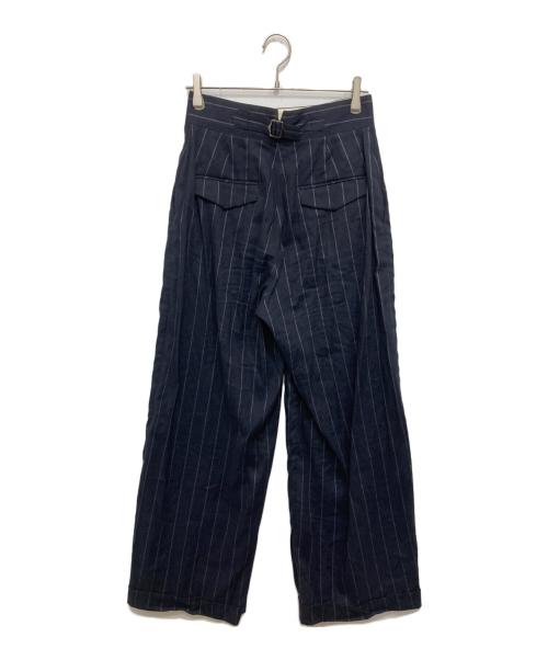 uncrave（アンクレイヴ）uncrave (アンクレイヴ) リネン混ストライプ柄セットアップ ネイビー サイズ:2の古着・服飾アイテム
