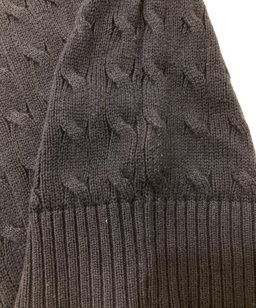 POLO RALPH LAUREN（ポロ・ラルフローレン）POLO RALPH LAUREN (ポロ・ラルフローレン) 刺繍ケーブルニット ネイビー サイズ:XLの古着・服飾アイテム