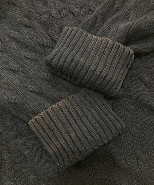 POLO RALPH LAUREN（ポロ・ラルフローレン）POLO RALPH LAUREN (ポロ・ラルフローレン) 刺繍ケーブルニット ネイビー サイズ:XLの古着・服飾アイテム