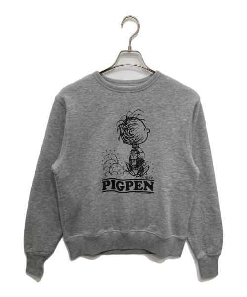 TSPTR（ティーエスピーティーアール）TSPTR (ティーエスピーティーアール) PIGPEN/ピッグペンプリントスウェット グレー サイズ:Sの古着・服飾アイテム