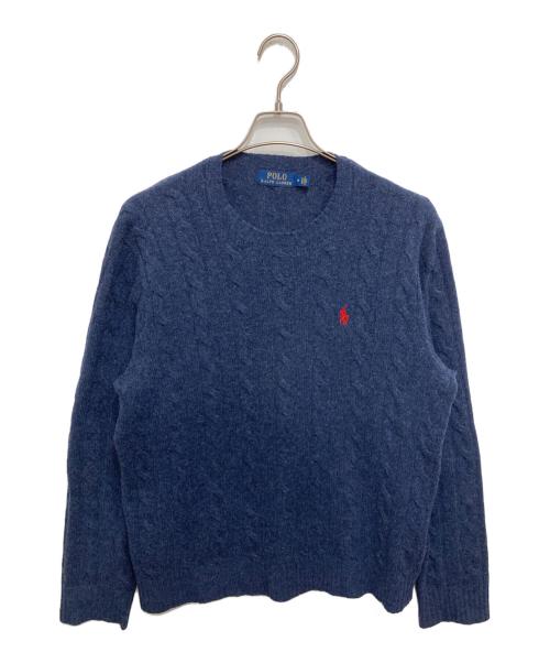 POLO RALPH LAUREN（ポロ・ラルフローレン）POLO RALPH LAUREN (ポロ・ラルフローレン) ケーブルニット ネイビー サイズ:Mの古着・服飾アイテム