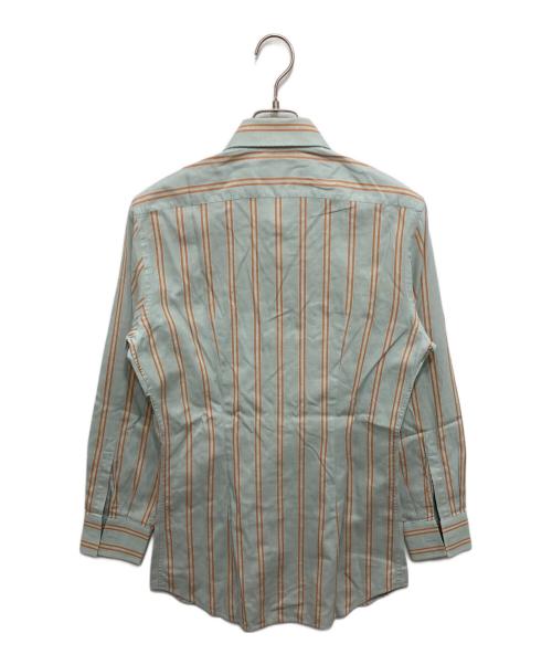 PRADA（プラダ）PRADA (プラダ) ストライプシャツ スカイブルー×オレンジ サイズ:39の古着・服飾アイテム