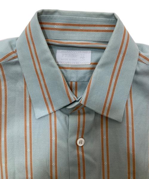 PRADA（プラダ）PRADA (プラダ) ストライプシャツ スカイブルー×オレンジ サイズ:39の古着・服飾アイテム