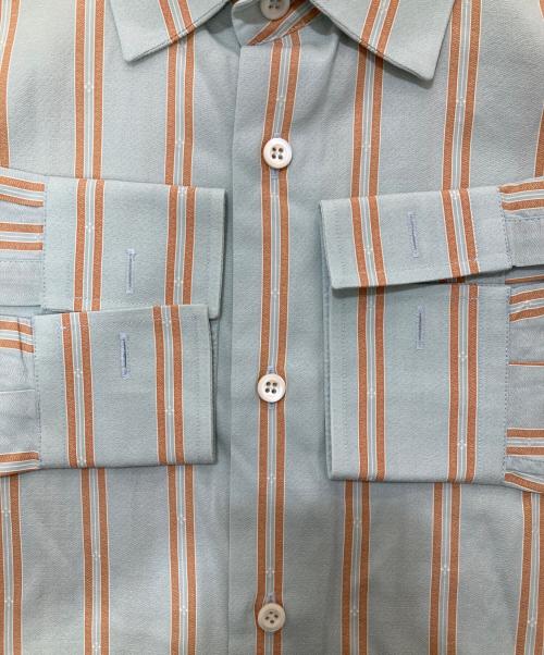 PRADA（プラダ）PRADA (プラダ) ストライプシャツ スカイブルー×オレンジ サイズ:39の古着・服飾アイテム