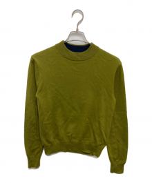 CABAN（キャバン）の古着「コットンカシミヤ プレーンモックネックプルオーバー」｜オリーブ