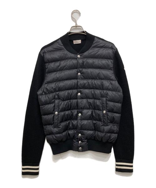 MONCLER（モンクレール）MONCLER (モンクレール) CARDIGAN TRICOT/ニット切替ダウンジャケット ブラック サイズ:Lの古着・服飾アイテム