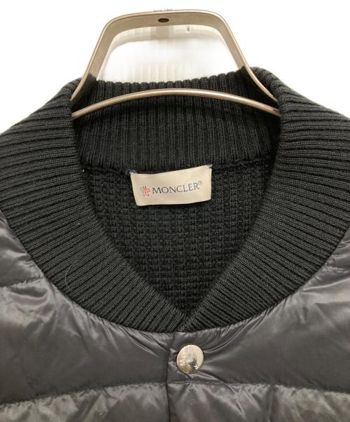 MONCLER（モンクレール）MONCLER (モンクレール) CARDIGAN TRICOT/ニット切替ダウンジャケット ブラック サイズ:Lの古着・服飾アイテム
