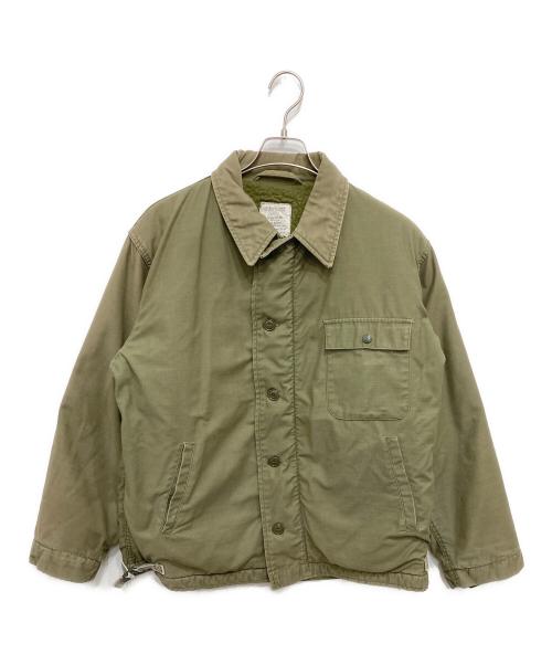 U'S NAVY（ユーエスネイビー）U'S NAVY (ユーエスネイビー) 80’sA-2デッキジャケット/ミリタリージャケット グリーン サイズ:Lの古着・服飾アイテム