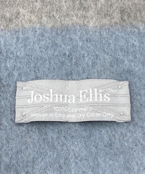 JOSHUA ELLIS（ジョシュア エリス）Joshua Ellis (ジョシュア エリス) カシミヤチェックマフラー グレー×ブルーの古着・服飾アイテム