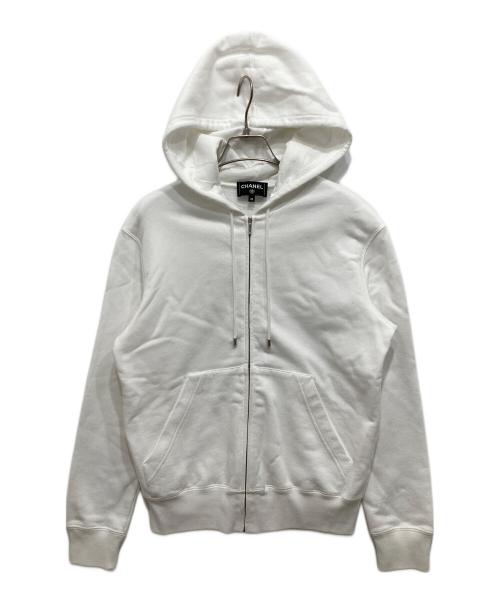 CHANEL（シャネル）CHANEL (シャネル) ココマークスパンコールグラフィティジップパーカー ホワイト サイズ:XSの古着・服飾アイテム