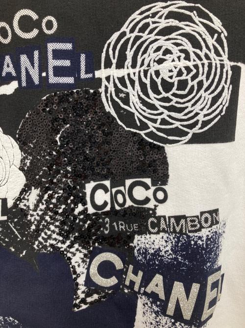 CHANEL（シャネル）CHANEL (シャネル) ココマークスパンコールグラフィティジップパーカー ホワイト サイズ:XSの古着・服飾アイテム