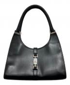 GUCCIグッチ）の古着「ジャッキー/レザーワンショルダーバッグ」｜ブラック