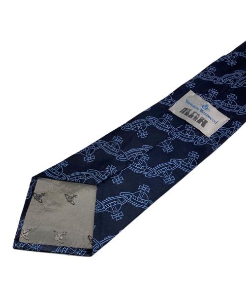 Vivienne Westwood man（ヴィヴィアン ウェストウッド マン）Vivienne Westwood man (ヴィヴィアン ウェストウッド マン) オーブ柄ネクタイ ネイビー×ブルー サイズ:不明の古着・服飾アイテム