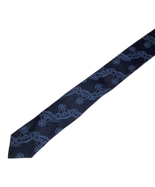Vivienne Westwood man（ヴィヴィアン ウェストウッド マン）Vivienne Westwood man (ヴィヴィアン ウェストウッド マン) オーブ柄ネクタイ ネイビー×ブルー サイズ:不明の古着・服飾アイテム