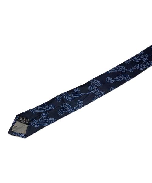 Vivienne Westwood man（ヴィヴィアン ウェストウッド マン）Vivienne Westwood man (ヴィヴィアン ウェストウッド マン) オーブ柄ネクタイ ネイビー×ブルー サイズ:不明の古着・服飾アイテム