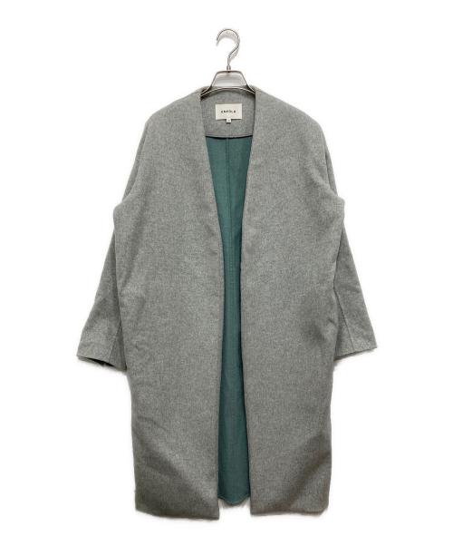 ENFOLD（エンフォルド）ENFOLD (エンフォルド) ウールリバーバイカラーコート グレー サイズ:SZIE36の古着・服飾アイテム