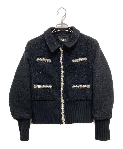 maje（マージュ）maje (マージュ) Bloppy ブークレクロップドジャケット/ツイードジャケット ブラック サイズ:SIZE38の古着・服飾アイテム