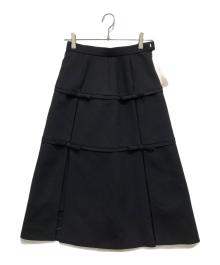 Pachman（パハマン）の古着「RIBBON LINE SKIRT/リボンミディスカート」｜ブラック