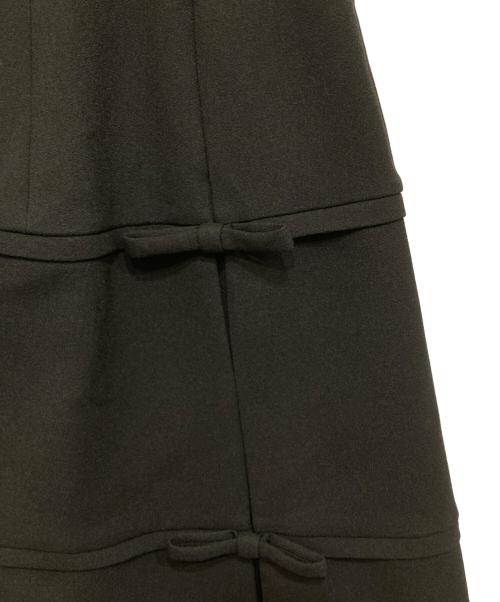 Pachman（パハマン）pachman (パハマン) RIBBON LINE SKIRT/リボンミディスカート ブラック サイズ:38 未使用品の古着・服飾アイテム