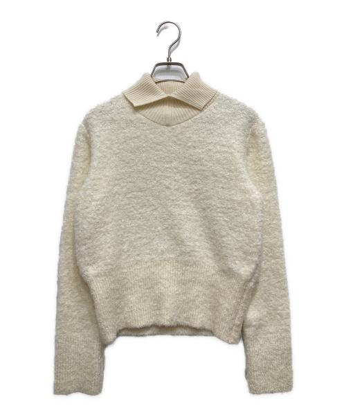 yori shirocon（ヨリ シロコン）YORI shirocon (ヨリ シロコン) グロスモヘアタートルニット ホワイト サイズ:SIZE36の古着・服飾アイテム
