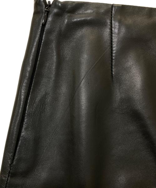 PRADA（プラダ）PRADA (プラダ) レザーミディスカート ブラック サイズ:38の古着・服飾アイテム