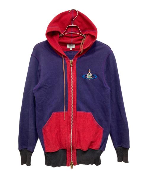 Vivienne Westwood man（ヴィヴィアン ウェストウッド マン）Vivienne Westwood man (ヴィヴィアン ウェストウッド マン) オーブ刺繍ジップパーカー ネイビー サイズ:SIZE46の古着・服飾アイテム