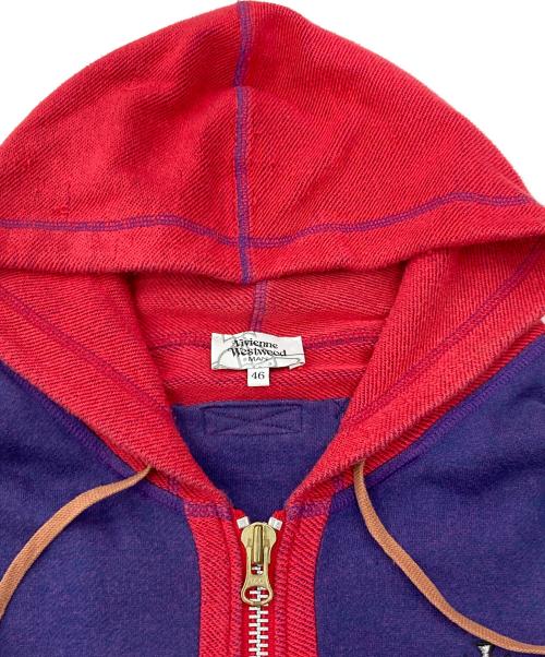 Vivienne Westwood man（ヴィヴィアン ウェストウッド マン）Vivienne Westwood man (ヴィヴィアン ウェストウッド マン) オーブ刺繍ジップパーカー ネイビー サイズ:SIZE46の古着・服飾アイテム